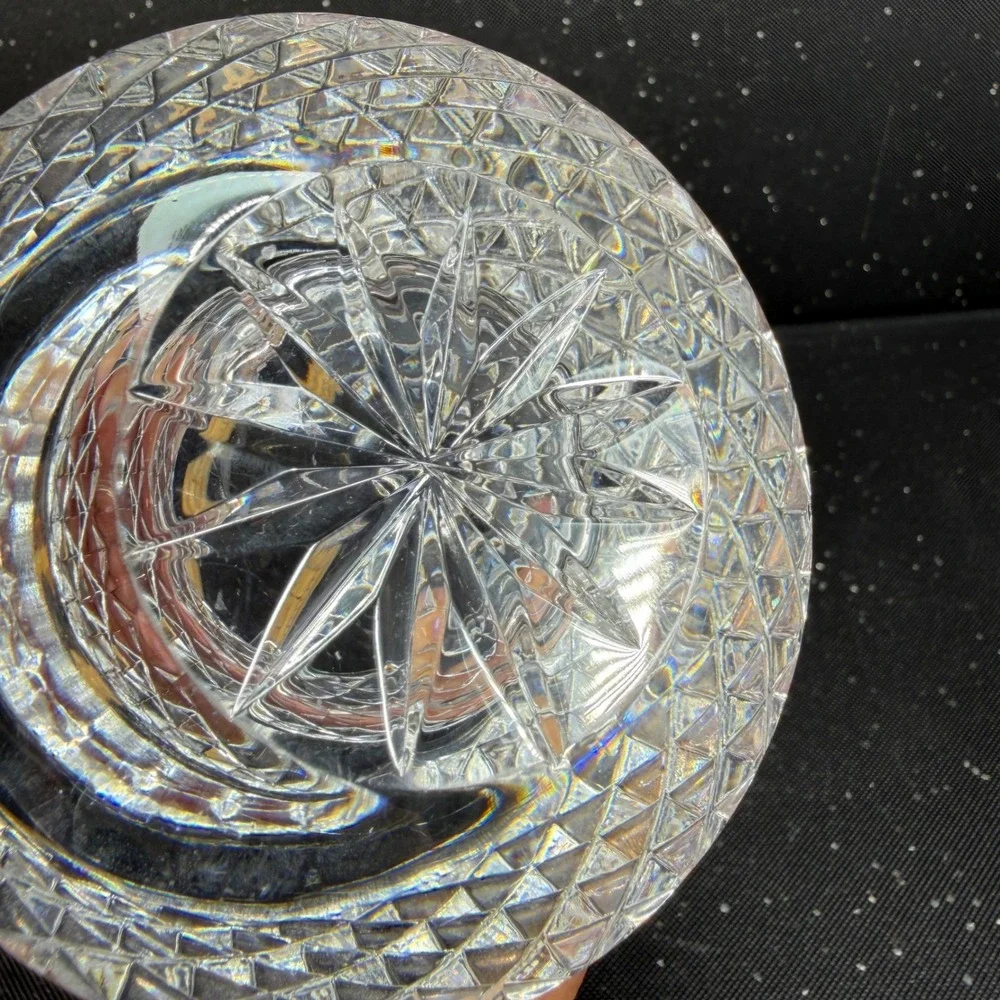 Waterford Crystal Alana Open Sugar Bowl Diamond Cut Glass Votive Holder Heavy